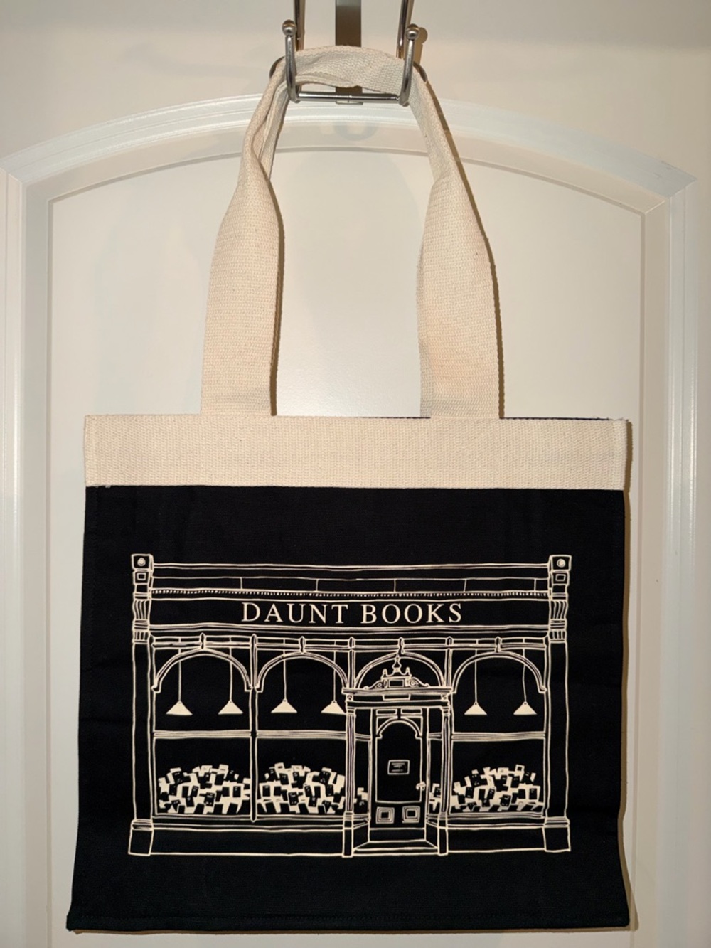 Daunt Books London Canvas Tote Bag in Black & Cream